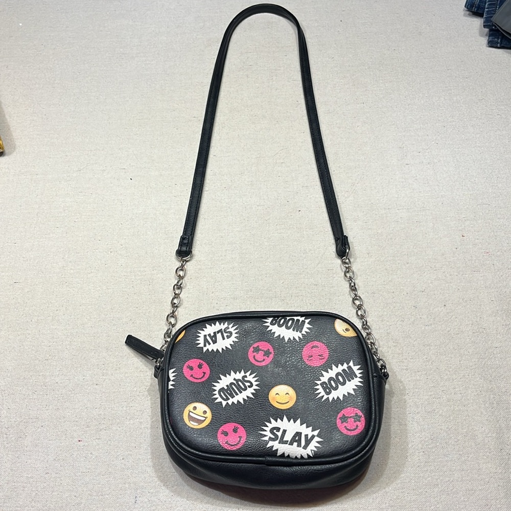 Trendy Emoji Black Crossbody Bag - Picture 4 of 15